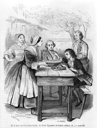Ilustração de &39;L&39;Emile&39; de Jean-Jacques Rousseau (1712-1778) publicada em 1851